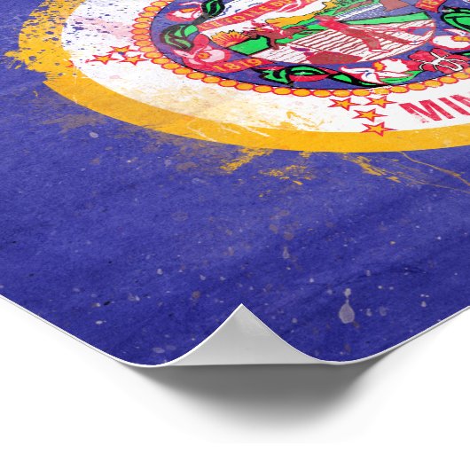 ミネソタ州旗動揺して ポスター (角)