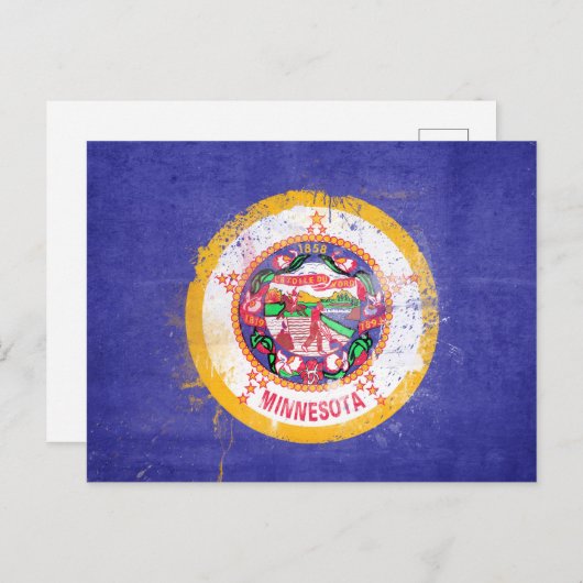 ミネソタ州旗動揺して ポストカード (正面/裏面)