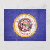 ミネソタ州旗動揺して ポストカード (正面)