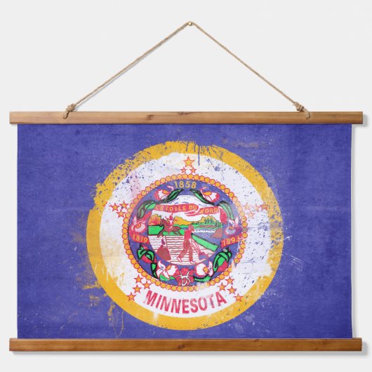ミネソタ州旗動揺して 吊り下げ型タペストリー (正面)