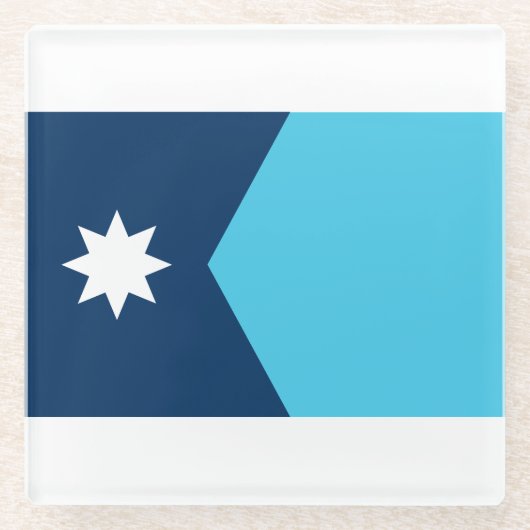 ミネソタ州旗 ガラスコースター (正面)