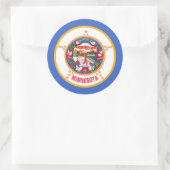 ミネソタ州旗、ミネソタ州旗 ラウンドシール (バッグ)