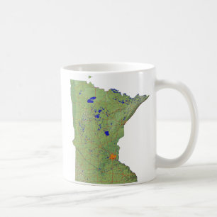 ミネソタ州旗+地図マグカップ コーヒーマグカップ