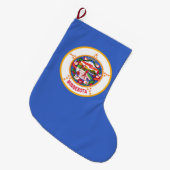ミネソタ州旗(米国州) ラージクリスマスストッキング (正面 (吊り時))