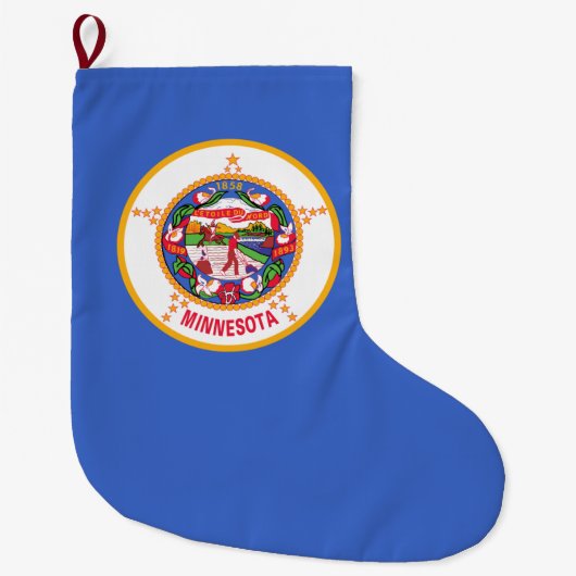ミネソタ州旗(米国州) ラージクリスマスストッキング (正面)