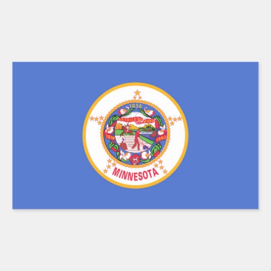 ミネソタ州旗 長方形シール (正面)