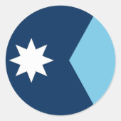 ミネソタ州旗USA ラウンドシール (正面)