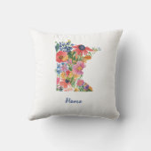 ミネソタ州枕フローラシルエット クッション (裏面)