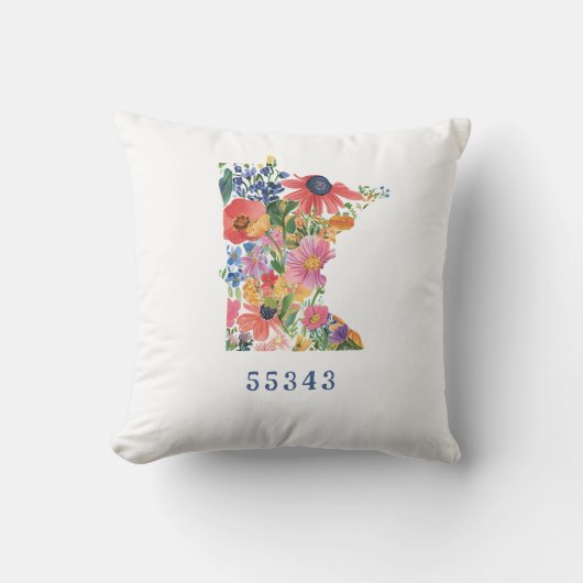 ミネソタ州枕フローラシルエット クッション (正面)