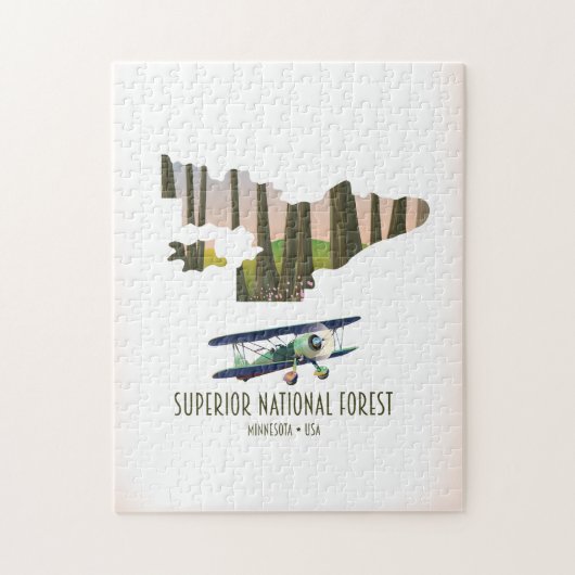 ミネソタ州立森林ヴィンテージ地図 ジグソーパズル (縦)