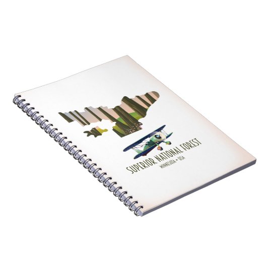 ミネソタ州立森林ヴィンテージ地図 ノートブック (右側)