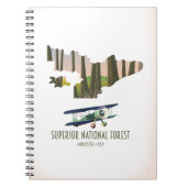 ミネソタ州立森林ヴィンテージ地図 ノートブック (正面)
