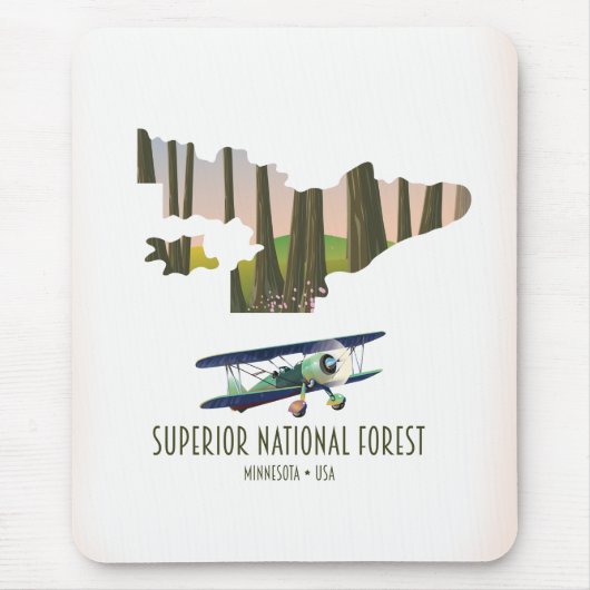 ミネソタ州立森林ヴィンテージ地図 マウスパッド (正面)