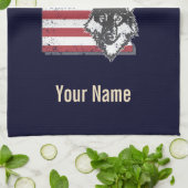 ミネソタ州統一された州マップヴィンテージUSA キッチンタオル (折り畳み)