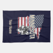 ミネソタ州統一された州マップヴィンテージUSA キッチンタオル (横)