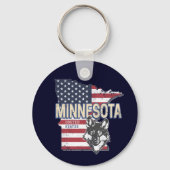 ミネソタ州統一された州マップヴィンテージUSA キーホルダー (正面)