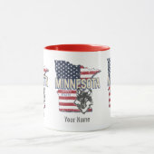 ミネソタ州統一された州マップヴィンテージUSA マグカップ (中央)