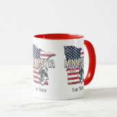 ミネソタ州統一された州マップヴィンテージUSA マグカップ (正面右)