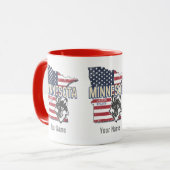 ミネソタ州統一された州マップヴィンテージUSA マグカップ (正面左)