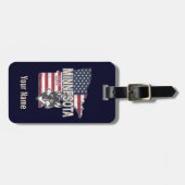 ミネソタ州統一された州マップヴィンテージUSA ラゲッジタグ (正面横)