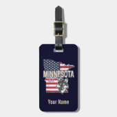 ミネソタ州統一された州マップヴィンテージUSA ラゲッジタグ (正面縦)