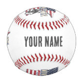 ミネソタ州統一された州マップヴィンテージUSA 野球ボール (正面)