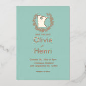 ミネソタ州行き先結婚式 箔招待状 (正面)