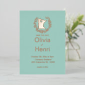 ミネソタ州行き先結婚式 箔招待状 (立ち正面)