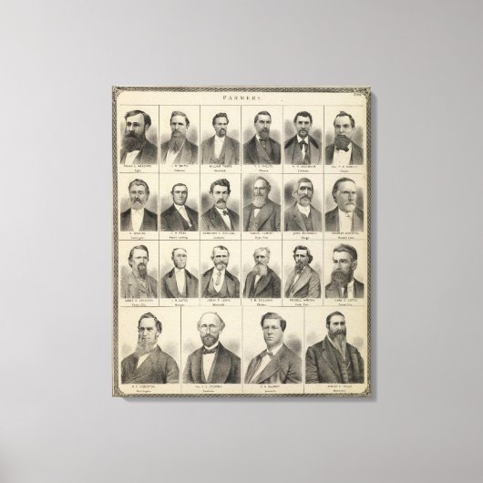 ミネソタ州農家フランクミーカムのポートレート キャンバスプリント (正面)