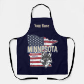 ミネソタ州 アメリカ 地図 ヴィンテージ USA エプロン (正面)