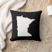 ミネソタ州（白と黒） クッション (ブランケット)