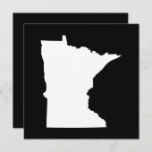 ミネソタ州（白と黒） 招待状 (正面/裏面)