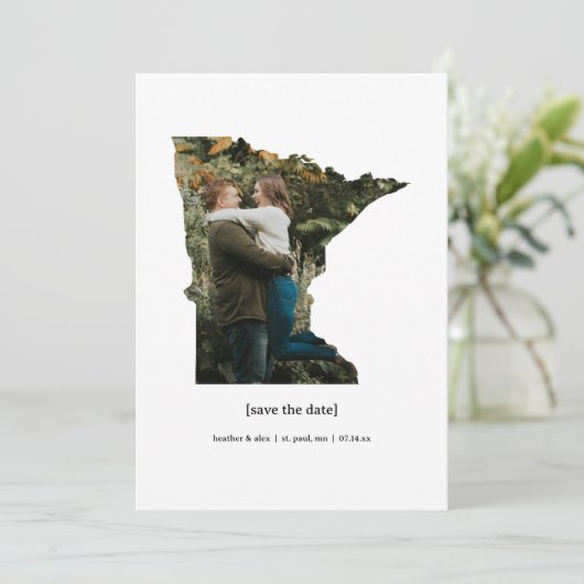 ミネソタ日付の写真カードを保存 セーブザデート (スタンド正面)