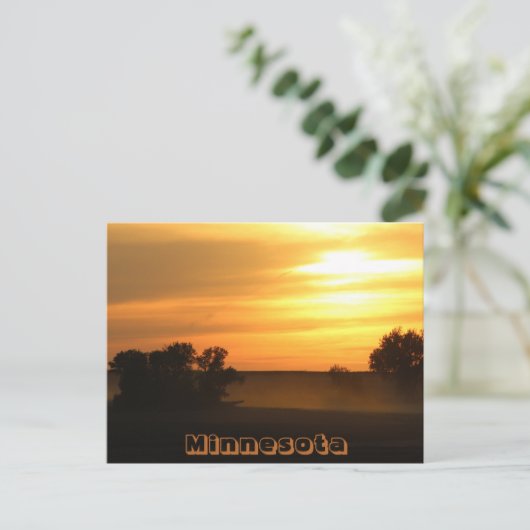 ミネソタ日没はがき ポストカード (スタンド正面)