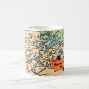 ミネソタ湖の地図マグカップ コーヒーマグカップ