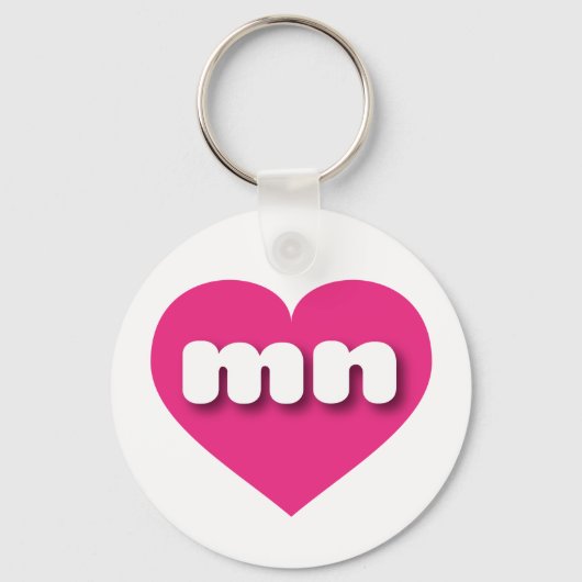 ミネソタ熱ピンクハート- I love mn キーホルダー (正面)