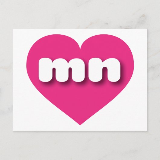 ミネソタ熱ピンクハート- I love mn ポストカード (正面)