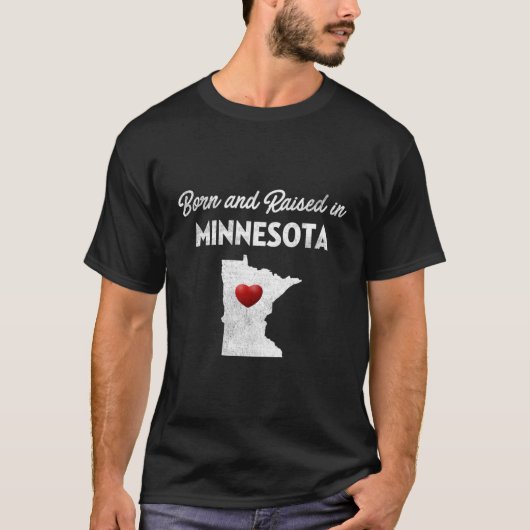 ミネソタ生まれミネソタのシャツのMnで育った Tシャツ (正面)
