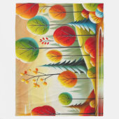 ミネソタ秋フォレスト&レイク フリースブランケット (正面)