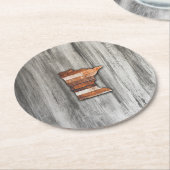 ミネソタ素朴シェイプ ラウンドペーパーコースター (アングル)