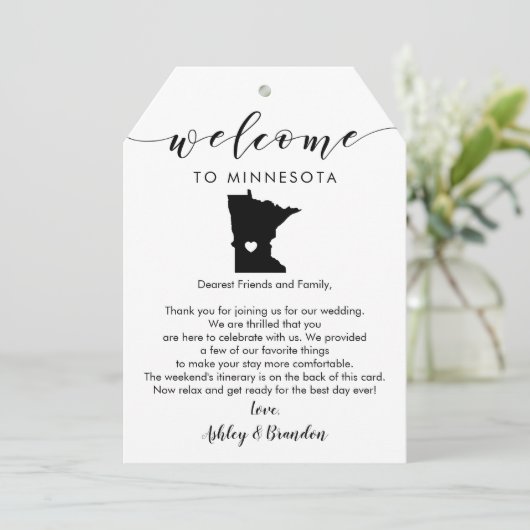 ミネソタ結婚のウェルカムラベルの旅程 (スタンド正面)