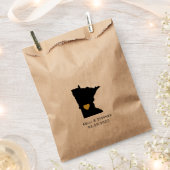 ミネソタ結婚式の引き出物トリートサックス、抱き枕 フェイバーバッグ (クリップ留めされた状態)