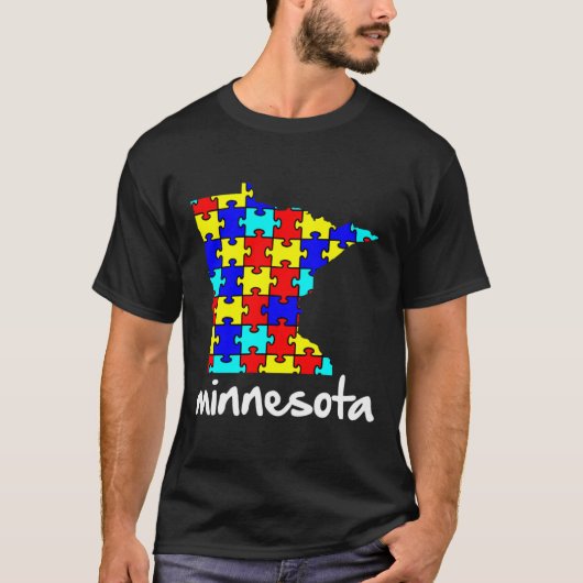 ミネソタ自閉症意識 Tシャツ (正面)