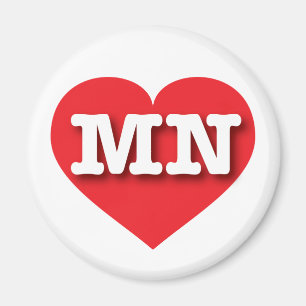 ミネソタ赤いハート- I love MN マグネット