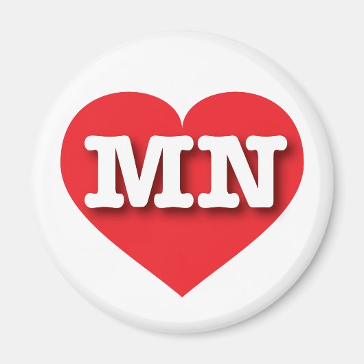 ミネソタ赤いハート- I love MN マグネット (正面)
