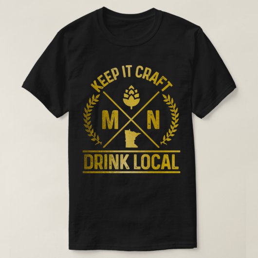 ミネソタ酒地元のブルワリー醸造所クラフトビー Tシャツ (デザイン正面)