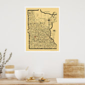 ミネソタ鉄道地図1897 ポスター (キッチン)