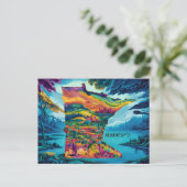 ミネソタ鮮やかマップアート ポストカード (スタンド正面)