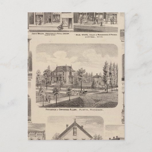 ミネソタ,オースティンのレジデンスとビジネス ポストカード (正面)