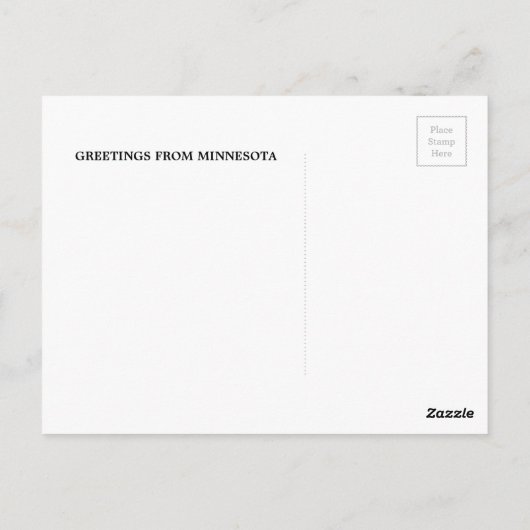ミネソタ・カントリー・ウッド素朴からの挨拶 ポストカード (裏面)